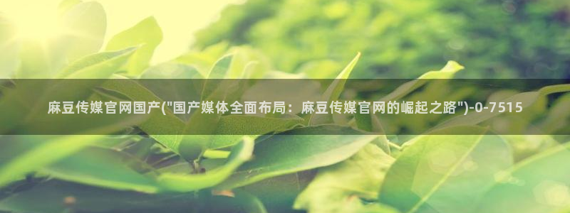 麻豆视频 入口推荐：麻豆传媒官网国产(\